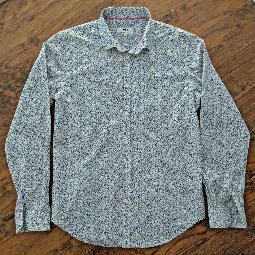 Moods of Norway | White/Blue | LS Floral Shirt